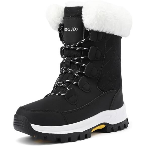 Women Waterproof Winter Snow Boots Warm Shoes Furry Mid Calf Lightweight Booties - Picture 1 of 7